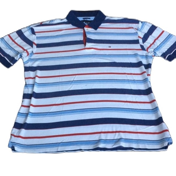 Tommy Hilfiger Other - Tommy Hilfiger Blue and Red Striped Polo
